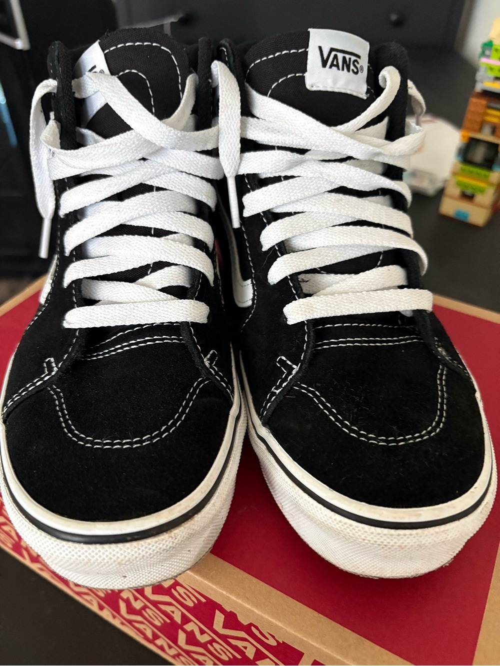 Vans Kids Black and White High-Top Skate Sneakers